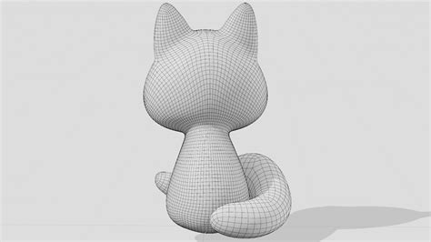 3D Cute Fox Sitting - TurboSquid 2094210