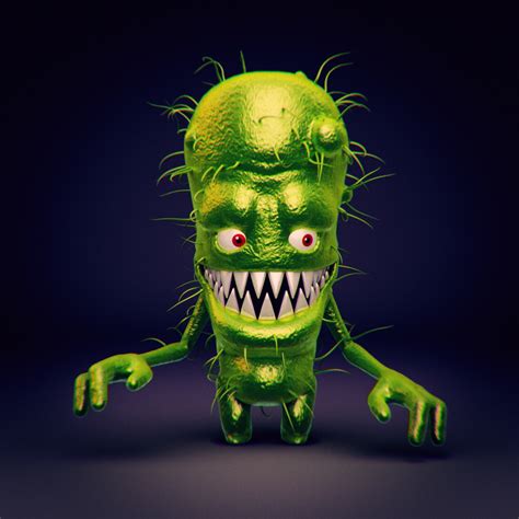 Bacteria 1 Rigged 3d Model Rigged Max Ma Mb