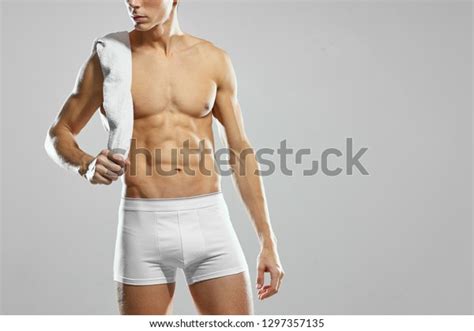 Pumpedup Male Naked Muscular Body White Stock Photo Shutterstock