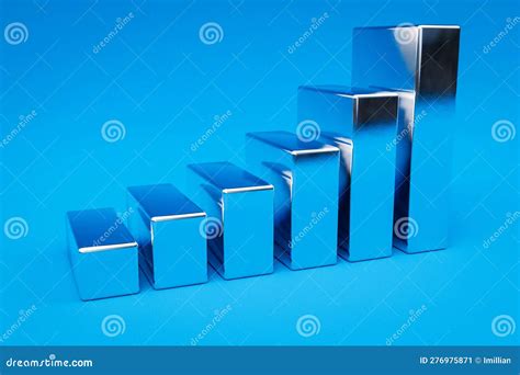 Chrome Metal Cubes Stair Raising Graph In A Row Infinite Colorfull