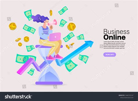 Financial Economic Growth Statisctics Sales Analysis Stock Vector