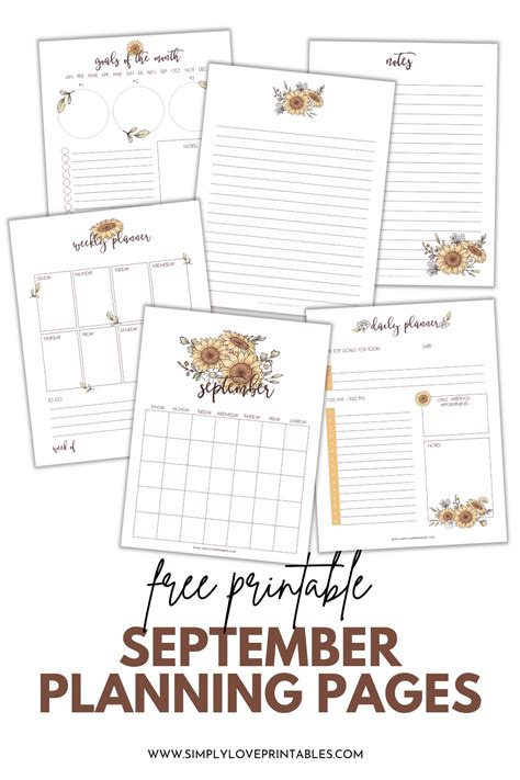 Free Printable September Planning Page Simply Love Printables