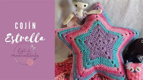 APRENDER A TEJER Cojin Tejido En Crochet Estrella Tejida Ganchillo