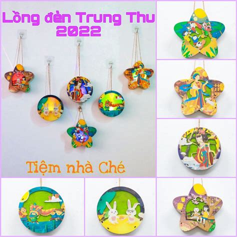 Lồng đèn Trung Thu hot trend 2022 bằng GỖ chạy bằng pin siêu dễ thương nhiều mẫu đẹp Shopee
