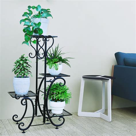 Yisancrafts Tier Metal Plant Shelf Plant Stand Indoor Outdoor