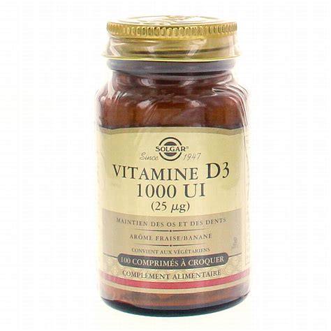 Solgar Vitamine D Ui G Comprim S Croquer Pharmacie