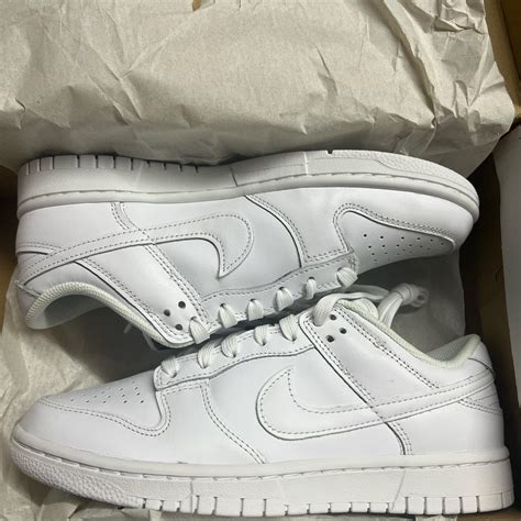 Womens Nike Dunk Low White Brand New Size 8.5W/... - Depop