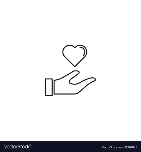 Hand holding heart trust business icon symbol Vector Image