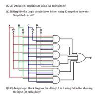 Answered: Q2/A) Design 8x1 multiplexer using 2x1… | bartleby