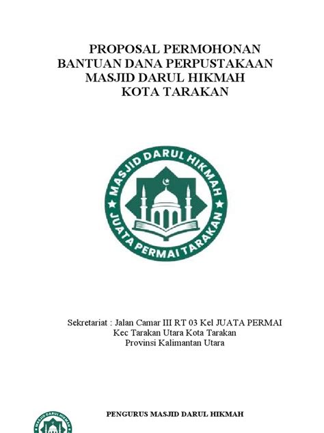 Proposal Perpustakaan Masjid Darul Hikmah Tarakan Pdf