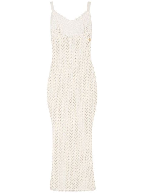 Dolce And Gabbana Crochet Knit Midi Dress Farfetch