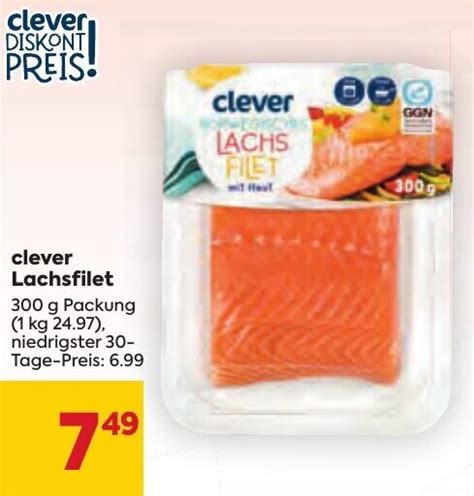 Clever Lachs Filet G Packung Angebot Bei Billa