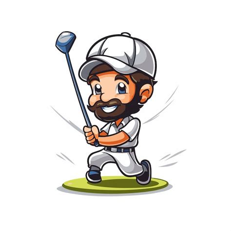 Premium Vector Golfer Character Cartoon Style Vector Illustration