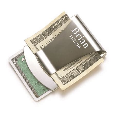 Engraved Money Clip And Credit Card Holder In Silver Executive T Shoppe