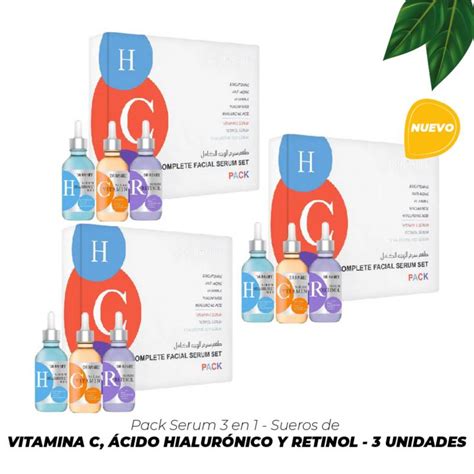 Pack Serum 3 En 1 Vitamina C Ácido HialurÓnico Y Retinol 3