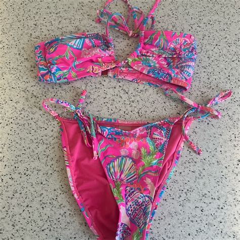 Lilly Pulitzer Swim Lilly Pulitzer Pink Floral Bikini Swim Set Poshmark