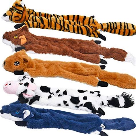 Dog Squeaky Toys 5 Pack Pet Toys Crinkle Dog Toy No Stuffing Animals