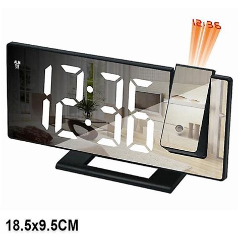 1PC Home Projection Alarm Clock,Bedroom LED Digital Clock,18.5CM Mirror ...