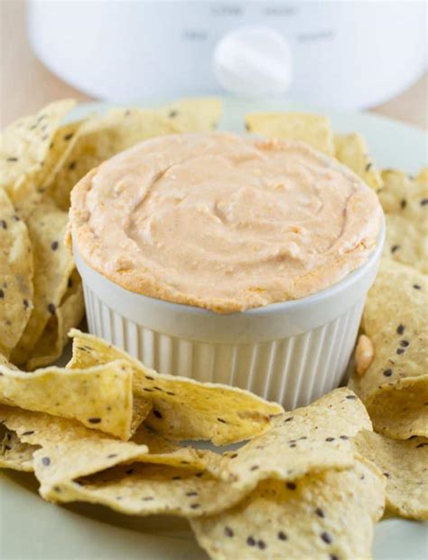 Slow Cooker Queso Cheese Dip Recipe - no velveeta