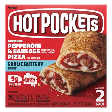 Hot Pockets Pepperoni Sausage Pizza Frozen Sandwiches Shop Entrees Sides At H E B