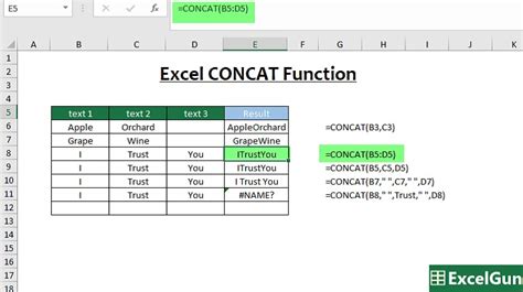 CONCAT Excel Function ExcelGun