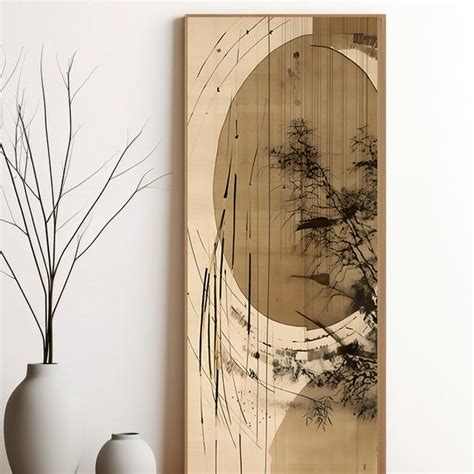 Vertical Japandi Wall Art Etsy