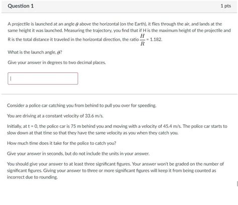 Solved A projectile is launched at an angle theta above the | Chegg.com 