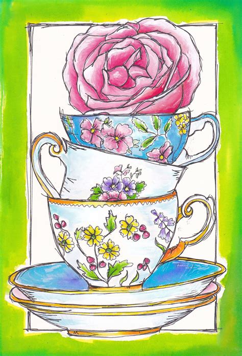 Stack With Rose Au Tea Cup