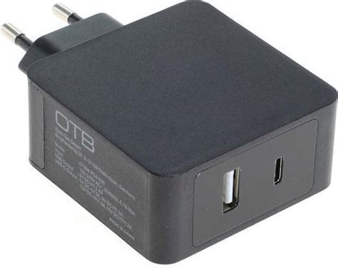 Otb Thuislader Met Usb C Pd En Usb A Poort W Zwart Bol