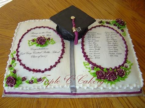 Grad Book Two 11x15 Cakes Iced With Traditional Buttercream Roses