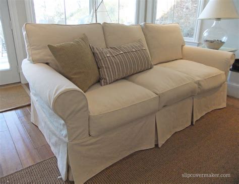 Washable Natural Denim Slipcovers For Lakeside Living The Slipcover Maker