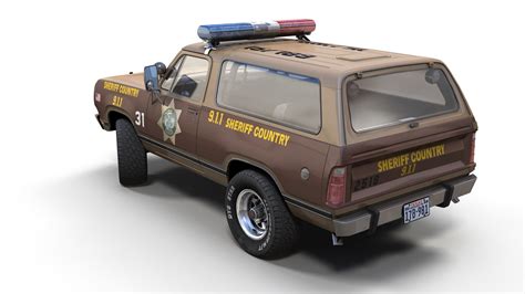 3d Model 80s Sheriff Car Pbr Turbosquid 1895232