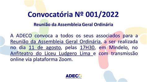 Convocat Ria N Reuni O Da Assembleia Geral Ordin Ria Youtube