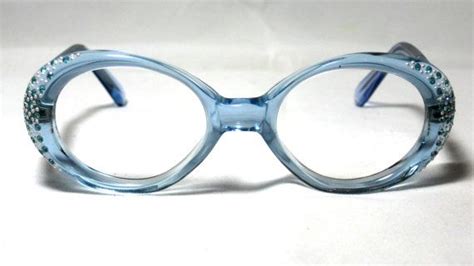 Vintage Eyeglasses 60s Rhinestone Eye Glasses Frames Turquoise Etsy Vintage Eyeglasses