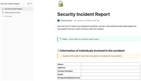 Free Incident Report Templates In Clickup Docs Word And Excel