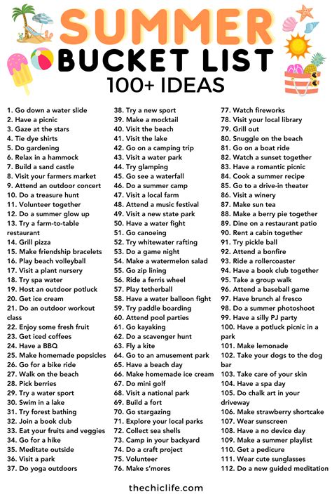 100+ Best Summer Bucket List Ideas 2024 (For Couples, Family, Friends