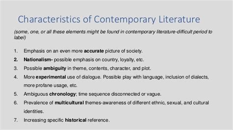 Introduction to Contemporary Literature