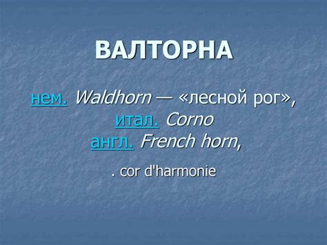 Waldhorn. Натуральная валторна - online presentation