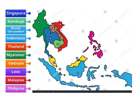 Negara-negara di Asia Tenggara. - Labelled diagram