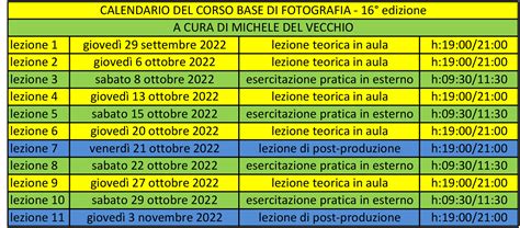 Calendario Corso Base Di Fotografia Spazio Tangram Napoli