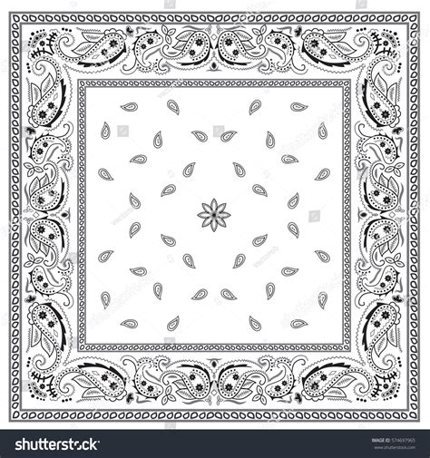 White Bandana Pattern Stock Vector 574697965 - Shutterstock