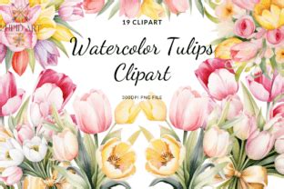 Watercolor Tulips Clipart Bundle Graphic By Cupid Art Creative Fabrica