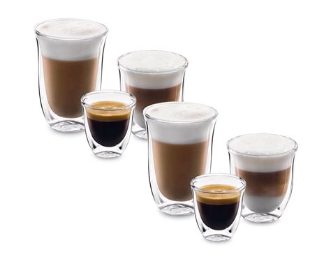 DeLonghi 6 Cups Caffè Cappuccino Latte Glas Thermische Doppelt Wand ...