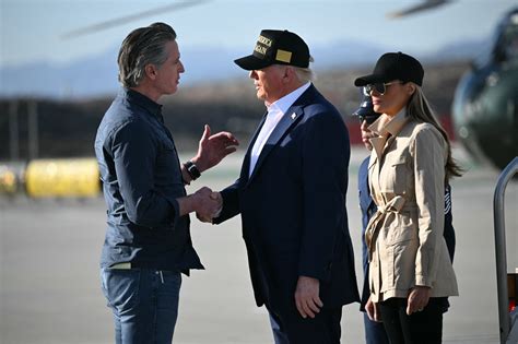 Trump and Newsom put tensions aside as president surveys extensive LA ... 