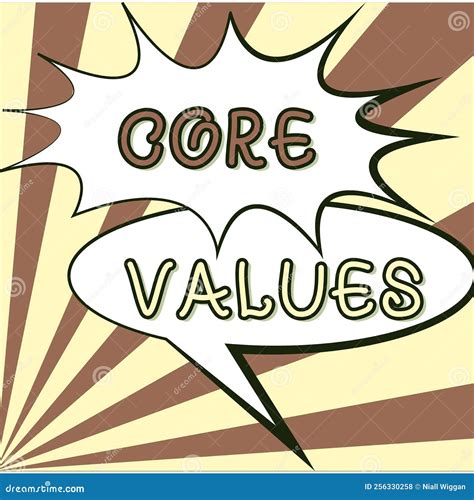 Writing Displaying Text Core Values Business Overview Belief Person Or