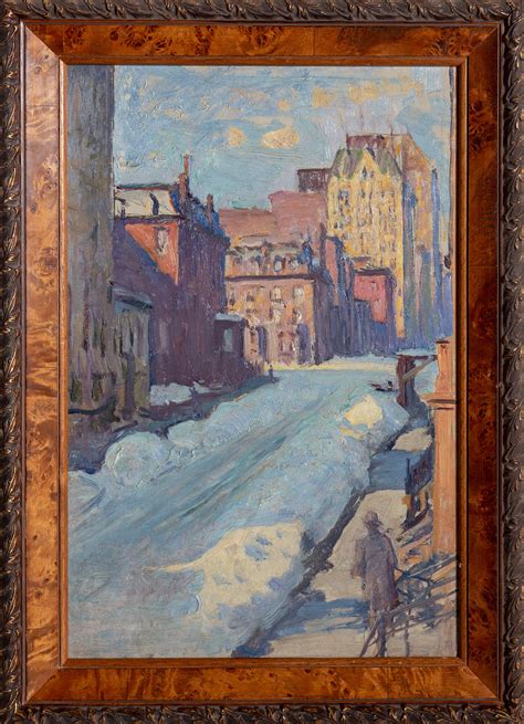 Kenneth Frazier - Winter Street Scene, New York City For Sale at