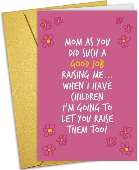 Nchigedy Funny Mothers Day Card From Daughter Son Hilarious Mothers Day Card T