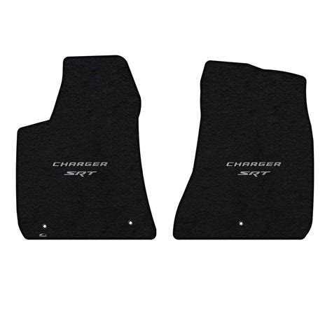 Lloyd Charger Velourtex Front Floor Mats With Silver Srt Logo Black