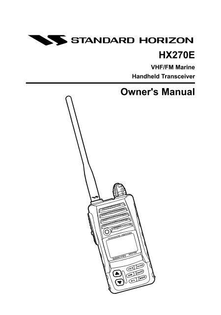 Hx E Owner S Manual Standard Horizon