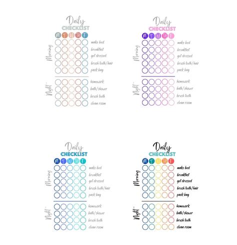 Printable Daily Routine Checklist for Kids - Etsy